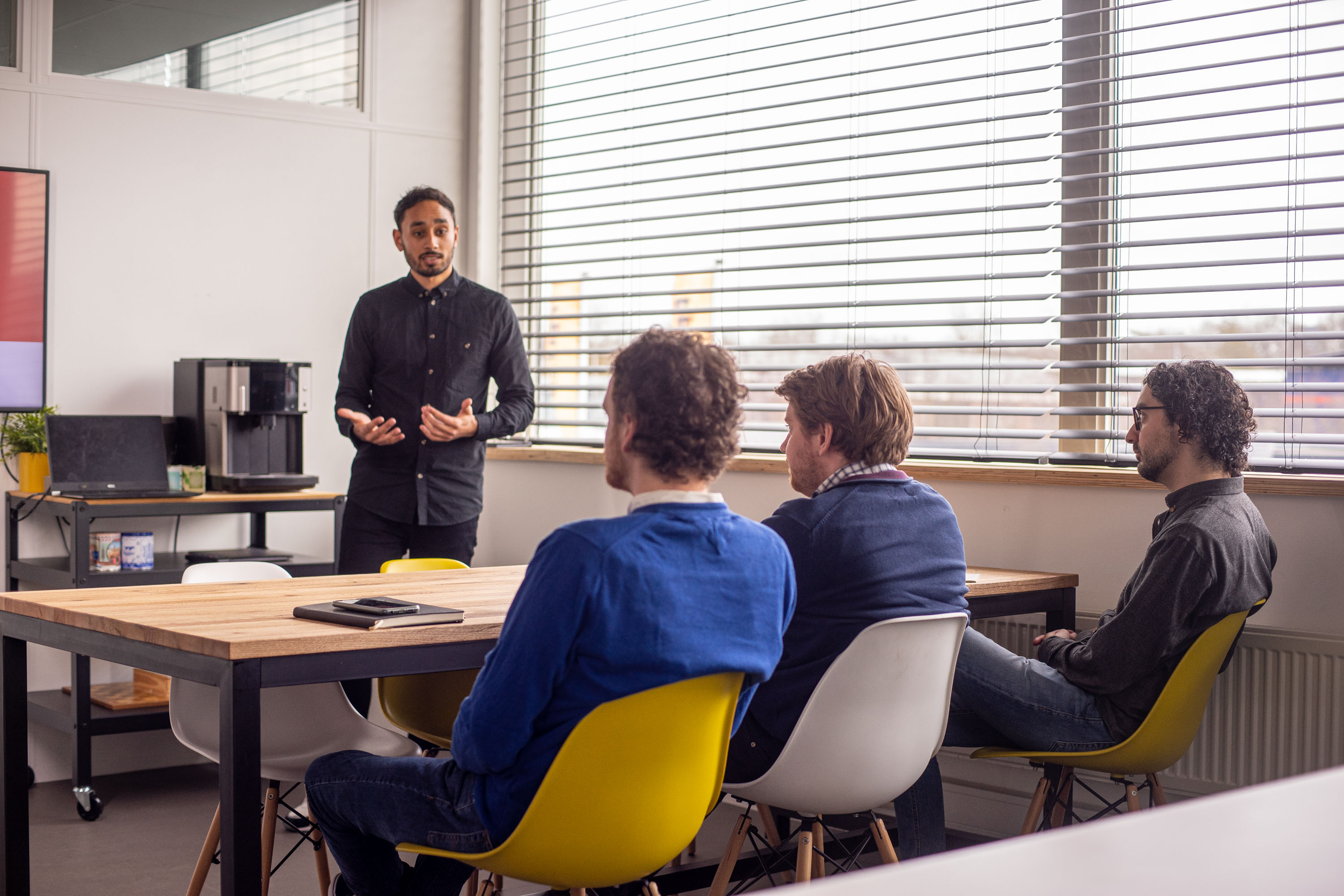 Presentatie van marketeer