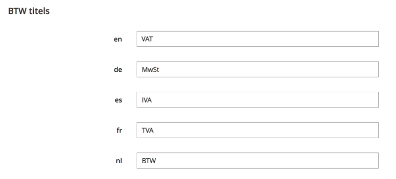 BTW titels meegeven