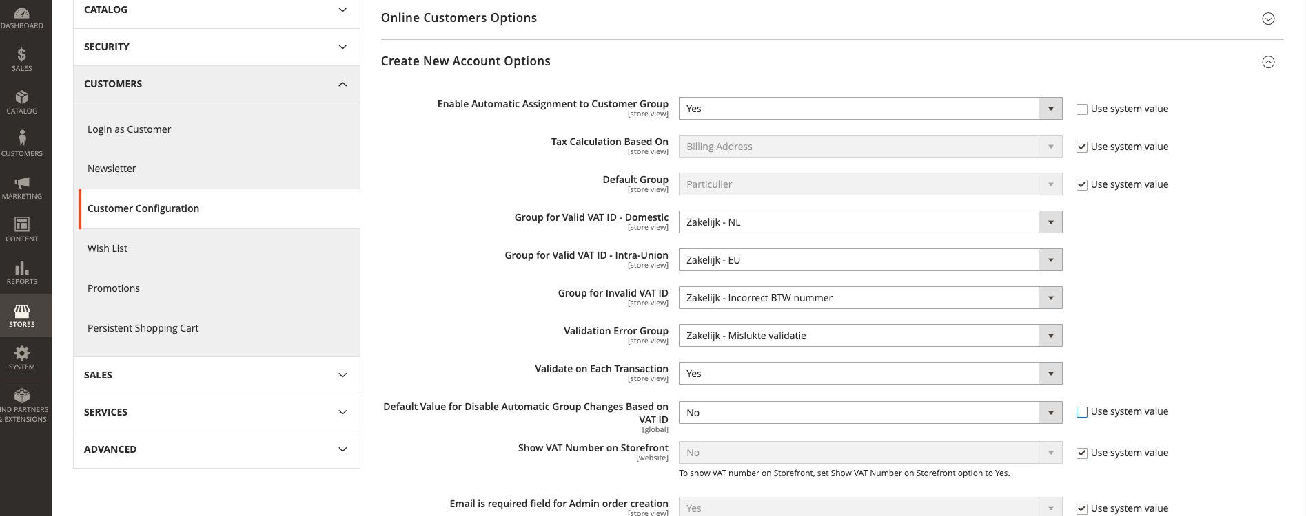 create new account options