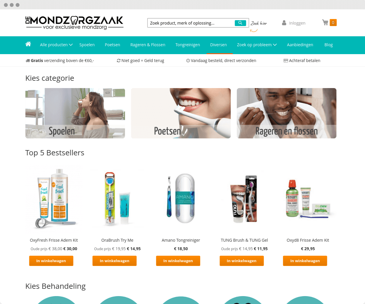 Homepage resultaat Mondzorgzaak