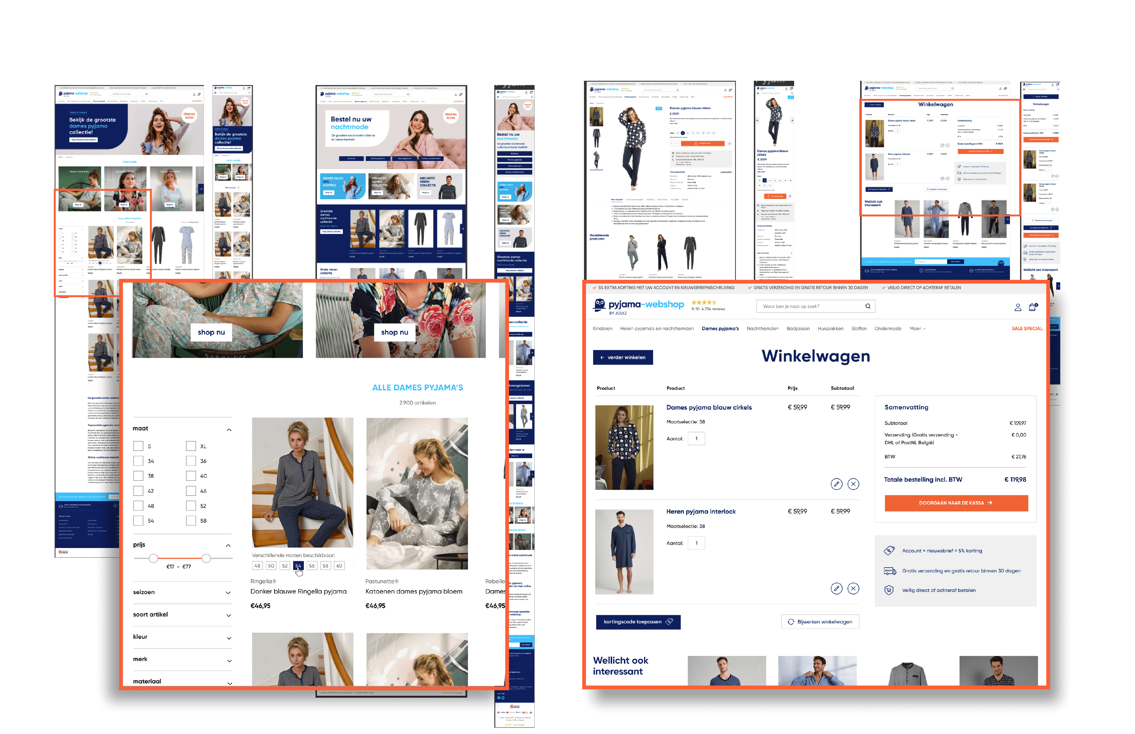 Magento functies en design Pyjama Webshop