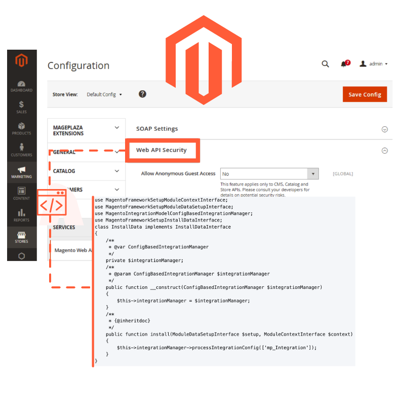 Magento maatwerk koppeling